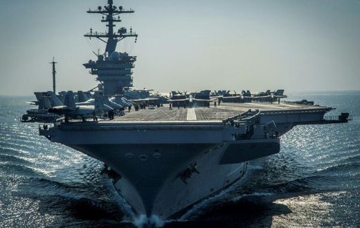 US President Donald Trump spoke with Japanese Prime Minister Shinzo Abe, discussing the joint drills under way between the US carrier Carl Vinson and Japan's Maritime Self-Defence Force