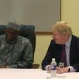 A video grab made from The Block Tv Gambia footage shows British Foreign Secretary Boris Johnson (R) meeting with Gambian President Adama Barrow in Banjul on February 14, 2017
