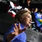 US Democratic presidential nominee Hillary Clinton speaks in Wilton Manors, Florida, on October 30, 2016