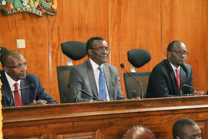Chief Justice David Maraga during the swearing in of new magistrates (Twitter)
