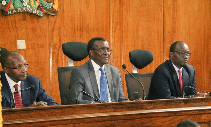 Chief Justice David Maraga during the swearing in of new magistrates (Twitter)