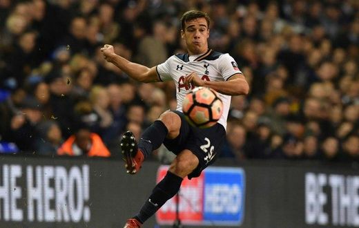 Tottenham Hotspur's midfielder Harry Winks, pictured in January 2017, suffered an ankle injury against Burnley