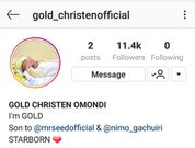 Gold Christen Omondi's Instagram account