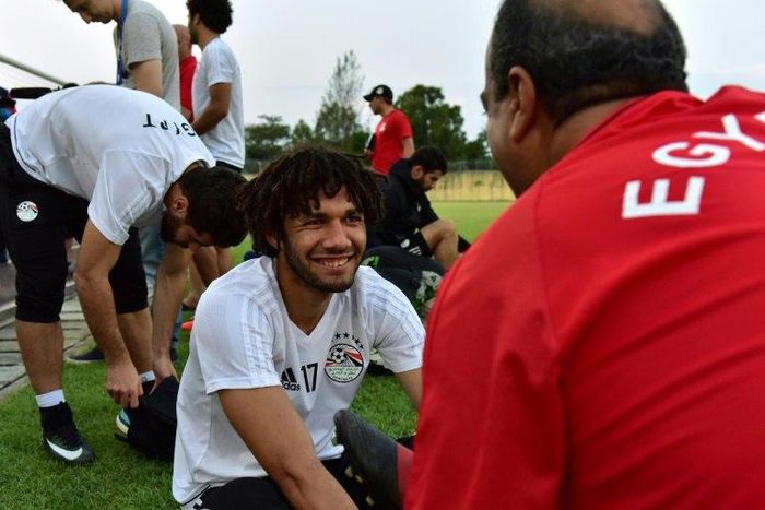 Egypt's players attend a training session in Libreville on February 4, 2017, on the eve of the 2017 Africa Cup of Nations final against Cameroon