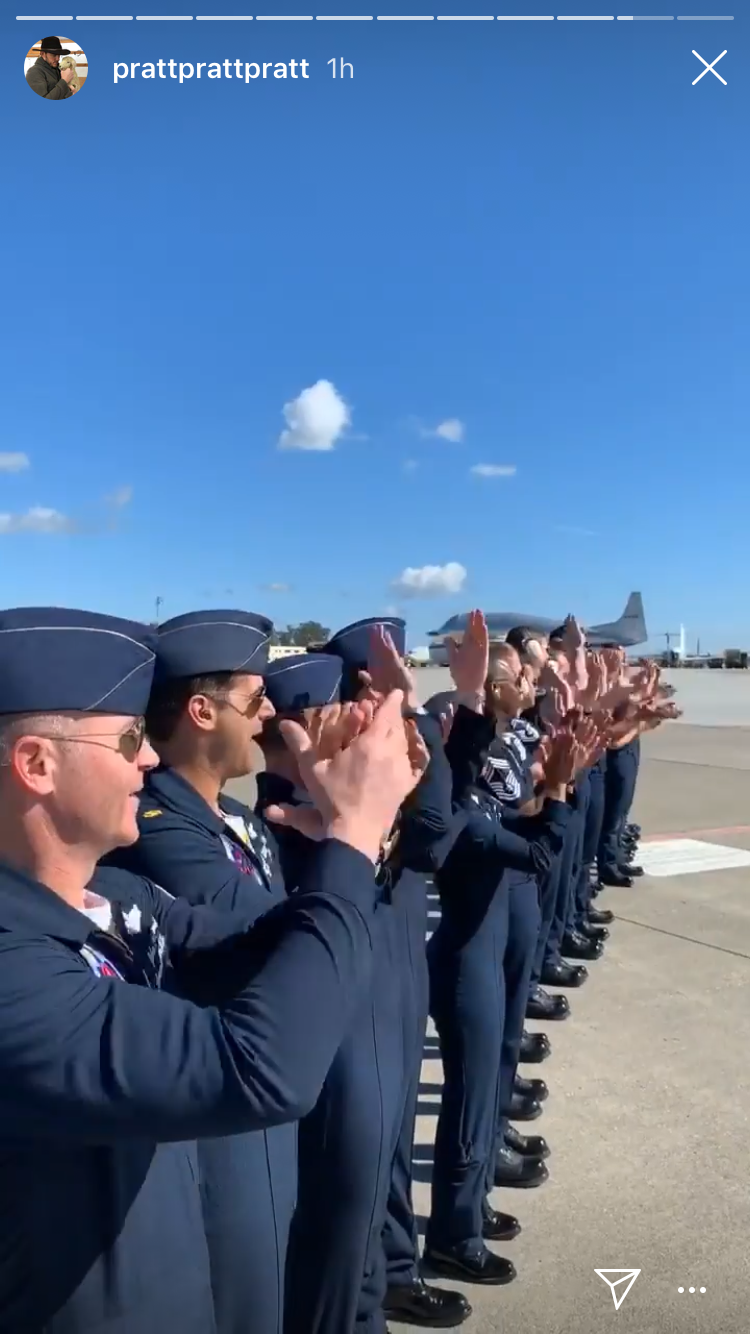 Chris Pratt's Insta'ing From an Air Force Base