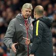 Arsenal manager Arsene Wenger (left) shakes hands with his Manchester City counterpart Pep Guardiola after a 2-1 defeat for the north London side at the Etihad Stadium in December 2016