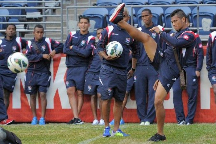Panamanian international Amilcar Henriquez (front)was shot dead when gunmen got out of a car and opened fire on him and friends in Sabanitas, a suburb of the city of Colon