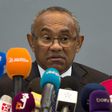 Ahmed Ahmed the new president of the Confederation of African Football (CAF) gives a press conference in Marrakech during his visit to Morocco on March 28, 2017