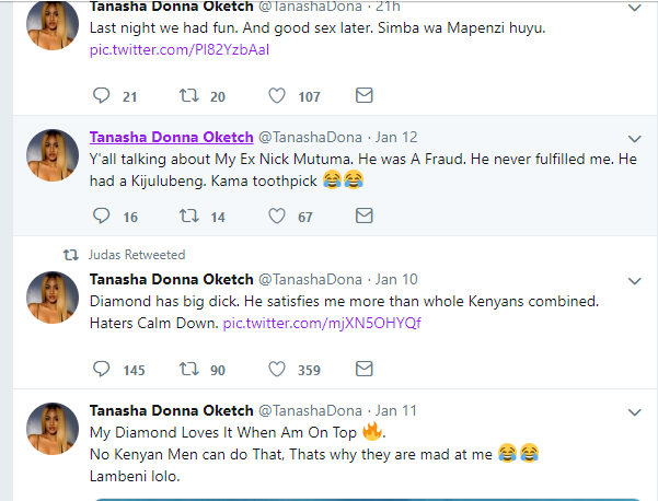 Tweets on the Tanasha Donna Oketch handle