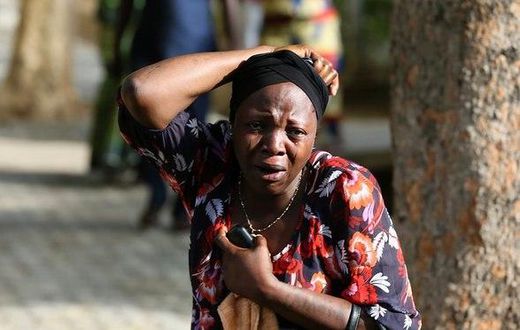 Lady mourning after receiving bad news