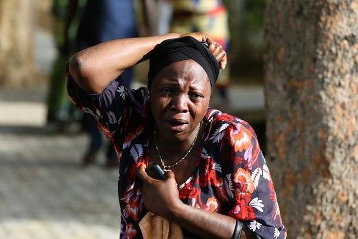 Lady mourning after receiving bad news