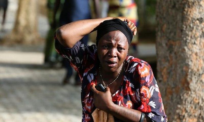 Lady mourning after receiving bad news