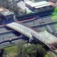 A motorway bridge after it collapsed near the north-east Italian city of Ancona, killing at least two people and injuring two others on March 9, 2017