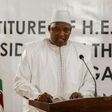 Adama Barrow speaking during his swearing in as president of Gambia at the Gambian embassy in Dakar on January 19, 2017