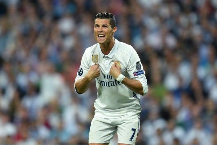 Real Madrid's Portuguese striker Cristiano Ronaldo gestures during the UEFA Champions League quarter-final match against Bayern Munich at the Santiago Bernabeu stadium in Madrid on April 18, 2017