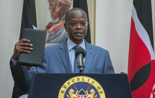 New Tourism CAS Joseph Boinnet takes the oath of office at State House Nairobi (PSCU)