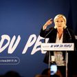 French presidential election candidate for the far-right Front National (FN) party Marine Le Pen delivers a speech during a campaign meeting in Arcis-sur-Aube, eastern France, on April 11, 2017