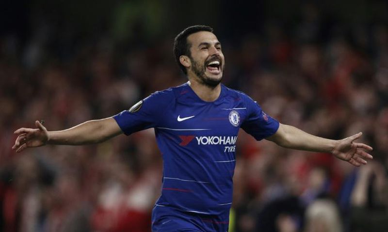 Pedro scored twice in the first half as Chelsea swept aside Slavia Prague