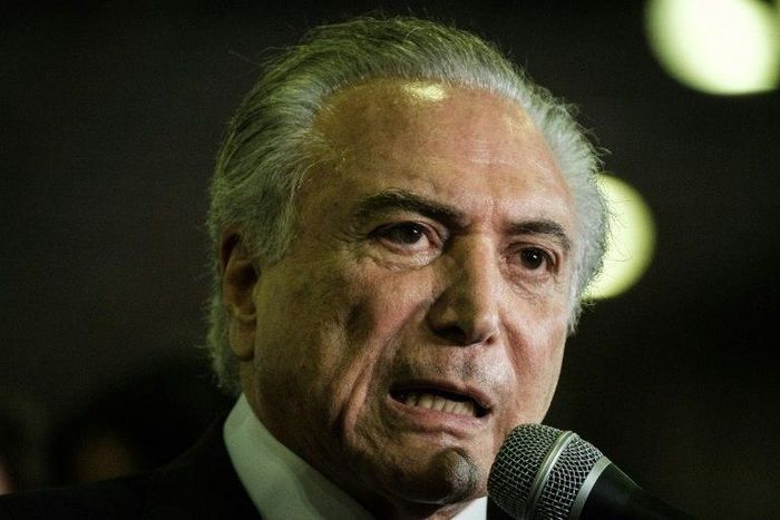 Brazil's President Michel Temer delivers a speech in Rio de Janeiro on April 4, 2017