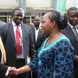 ODM leader Raila Odinga and former devolution CS Ann Waiguru