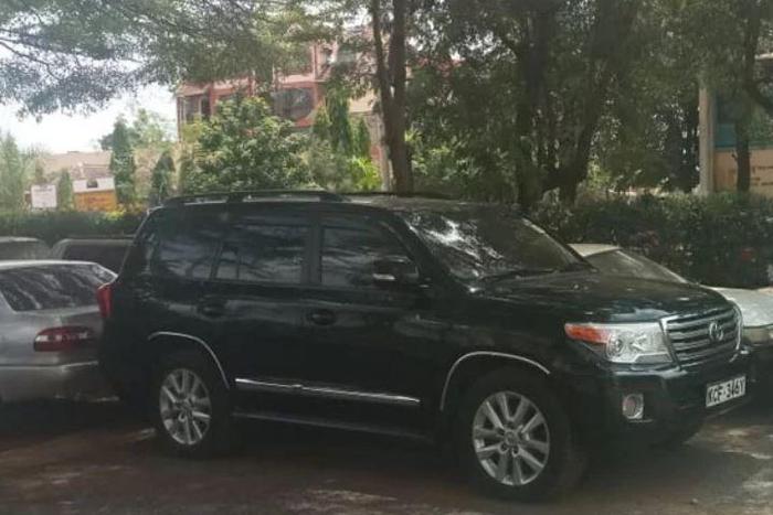The vehicle that Jared Kwaga, the key suspect in the Sh2 billion corruption and ally of Migori Governor Okoth Obado was driving when he was arrested in Kisumu