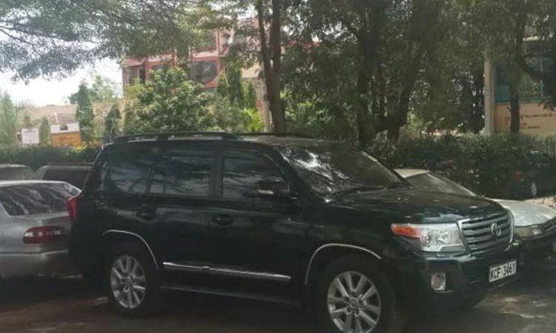 The vehicle that Jared Kwaga, the key suspect in the Sh2 billion corruption and ally of Migori Governor Okoth Obado was driving when he was arrested in Kisumu