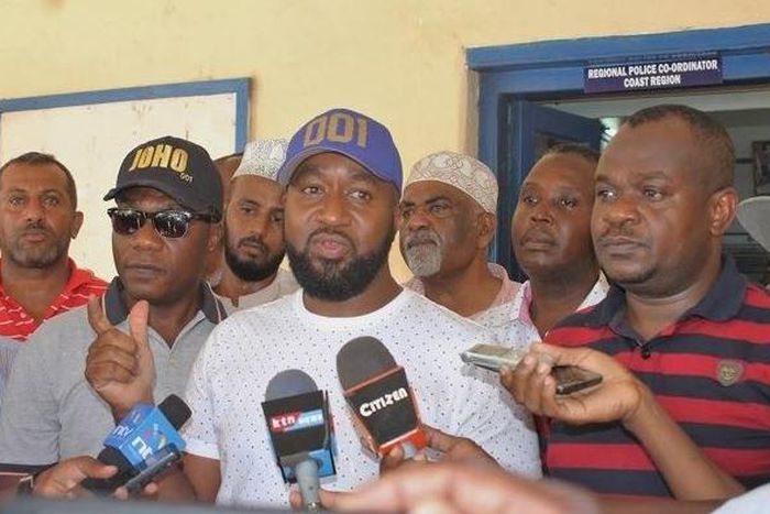 Mombasa Governor Hassan Joho outside the Coast provincial headquarters after recording a statement.