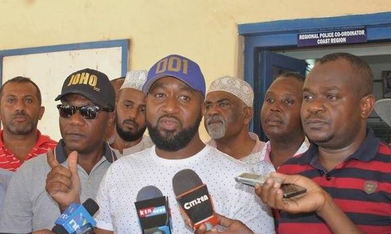 Mombasa Governor Hassan Joho outside the Coast provincial headquarters after recording a statement.