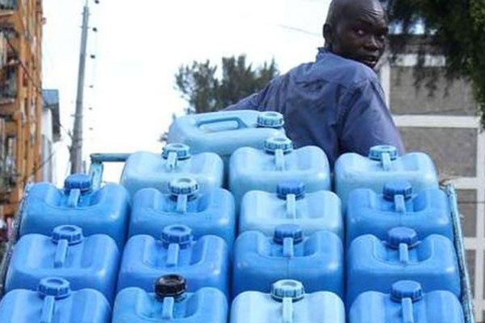 A water vendor in Tena Estate in Nairobi in the past.