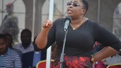 Malindi MP Aisha Jumwa during a past public address (Twitter)