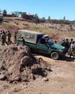 Armed police during a stand off with Solai Dam victims who were to meet with KHRC over compensation (Twitter)