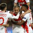 Monaco's Kylian Mbappe (C) and teammates celebrate his opening goal during their UEFA Champions League 2nd leg quarter-final football match against Borussia Dortmund on April 19, 2017 at the Louis II stadium in Monaco