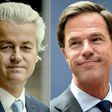 Geert Wilders (L), leader of the Freedom Party (PVV), clashed in a head-to-head debate with Prime Minister Mark Rutte on the eve of a highly watched election