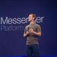Mark Zuckerberg during the launch of the Messenger Platform used to build Messenger bots.