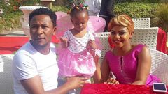 Ladasha and her parents during her party