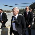 US Defence Secretary James Mattis (centre) arrives in the Iraqi capital Baghdad, on February 20, 2017