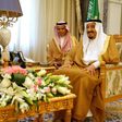 Saudi King Salman (R) sits next to an interpreter during a meeting with US Defence Secretary James Mattis in Riyadh on April 19, 2017