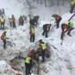 A picture released by Italy's CNSAS rescue agency shows teams working at the avalanche-hit Hotel Rigopiano