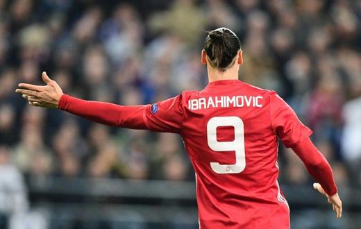 Manchester United's Zlatan Ibrahimovic pictured during the club's Europa League quarter-final first leg against Anderlecht at the Constant Vanden Stock stadium in Brussels on April 13, 2017