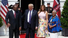 U.S. President Trump welcomes Kenya's President Uhuru at the White House