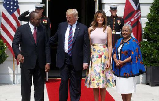 U.S. President Trump welcomes Kenya's President Uhuru at the White House