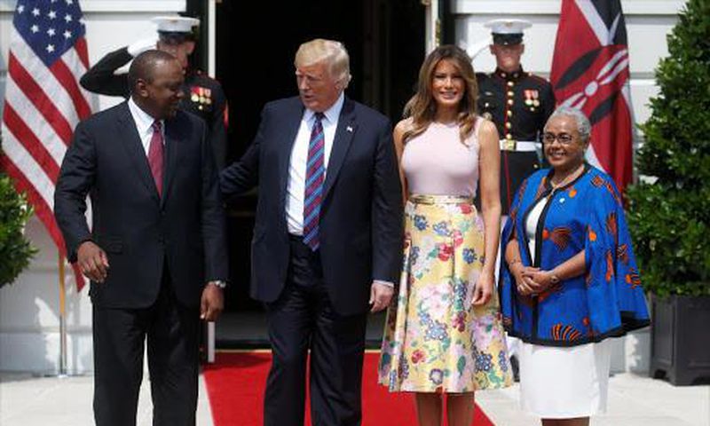 U.S. President Trump welcomes Kenya's President Uhuru at the White House