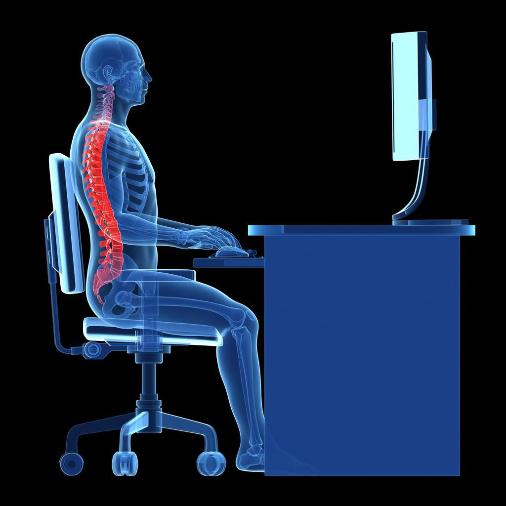 Person sitting with correct posture