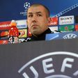 Monaco coach Leonardo Jardim pictured during a press conference in Monaco on March 14, 2017, the eve of their Champions League last 16 second leg against Manchester City