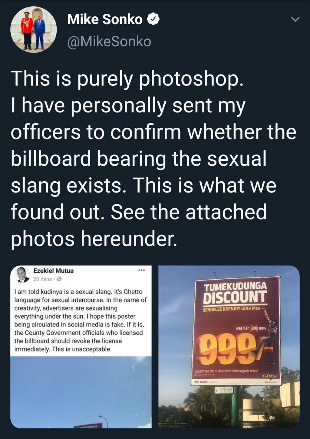 Sonko's post (Twitter)