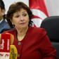 President of the Truth and Dignity Forum Sihem Ben Sedrine gives a press conference in Tunis on November 14, 2016, to announce the start of the public hearing for the victims of Tunisia's 23-year long dictator Ben Ali
