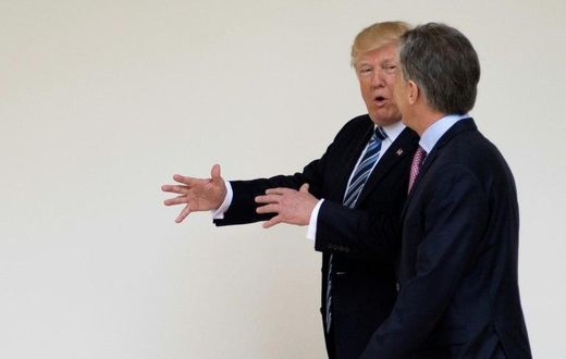 Donald Trump was hosting Argentine President Mauricio Macri as Venezuela's leftist president prepares to withdraw from the Organization of American States