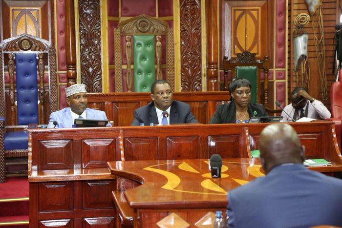 Speaker Justin Muturi with Majority Leader Aden Duale