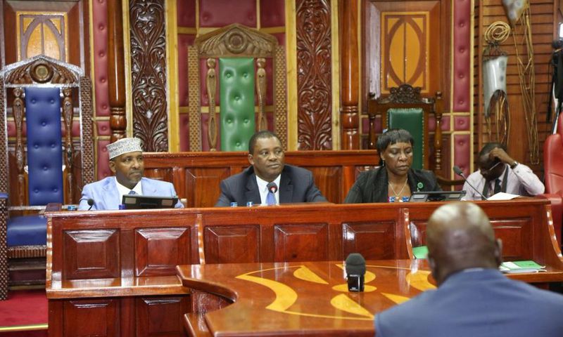 Speaker Justin Muturi with Majority Leader Aden Duale
