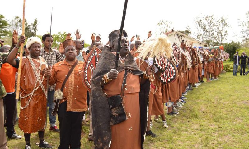 The Kikuyu elders at a past event. Elders drawn from across the country placed a curse on the Royal Media Services Chairman S.K Macharia for his “betrayal” of the Kikuyu community and exposing them to attacks.
